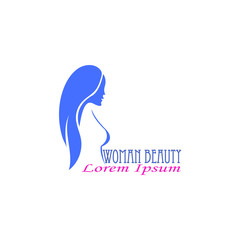 woman beauty hair salon logo design