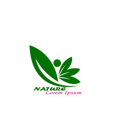 natural leaf icon product logo design vector template