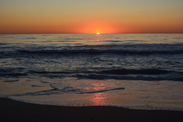 Sunrise over the Atlantic ocean as seen from Rodanthe on the Outer Banks of North Carolina