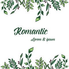 Cute pink wreath frame, for design wedding card romantic. Vector