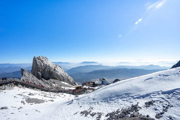 beautiful view on top of Jade dragon snow mountain