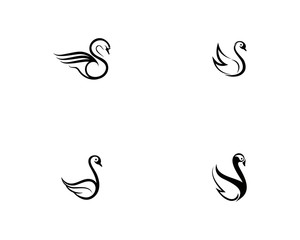 Swan option logo Template simple creative icon