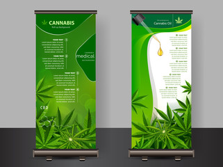 Cannabis or marijauna medical rollup vector design.