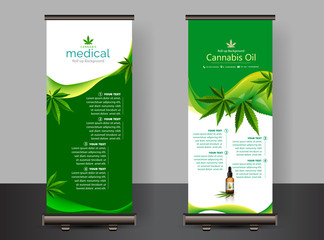 Cannabis or marijauna medical rollup vector design.