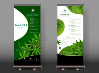 Cannabis or marijauna medical rollup vector design.