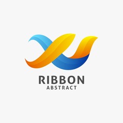 Abstract flowing ribbon logo design