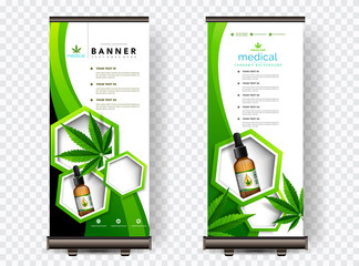 Cannabis or marijauna medical rollup vector design.