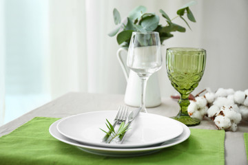 Beautiful table setting with floral decor