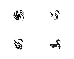 Swan option logo Template simple creative icon
