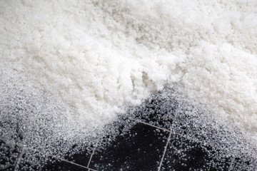 Coarse sea salt background. bay salt, solar salt