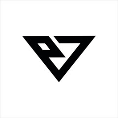 p7 monogram logo design. triangle logo design