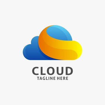 Cloud logo design with modern style