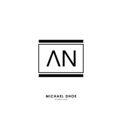 A N AN Initial logo letter with minimalist concept. Vector with scandinavian style logo.