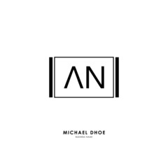 A N AN Initial logo letter with minimalist concept. Vector with scandinavian style logo.