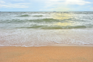 Beach in sunset time on island in Pattaya