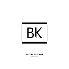 B K BK Initial logo letter with minimalist concept. Vector with scandinavian style logo.