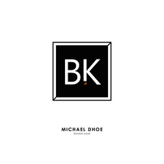 B K BK Initial logo letter with minimalist concept. Vector with scandinavian style logo.