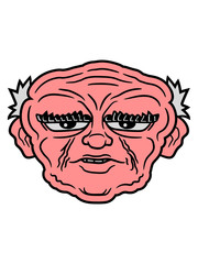 opa großvater papa comic alter mann gesicht cartoon design cool clipart augen mund kopf falten hässlich müde dicke augenbrauen