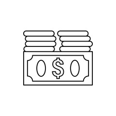 Dollar, coins, cash icon. Element of atm icon