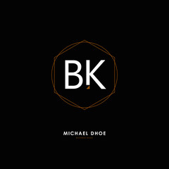 B K BK Initial logo letter with minimalist concept. Vector with scandinavian style logo.