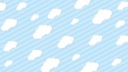 Abstract kawaii pattern with Clouds background. Soft gradient pastel Comic graphic. Concept for wedding card design or presentation