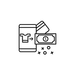 Online payment phone card icon. Element of online shopping icon