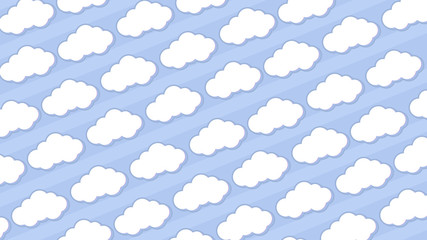 Abstract kawaii pattern with Clouds background. Soft gradient pastel Comic graphic. Concept for wedding card design or presentation