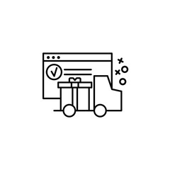 Truck deliver gift commerce icon. Element of online shopping icon