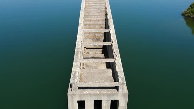 Zenital view of a romanic bridge