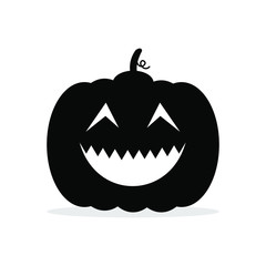 Jack o'lantern. Happy Halloween icon. Jack o'lantern silhouette. Happy Halloween icon. Black and white illustration