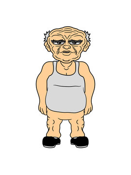 opa großvater falten hemd alter mann trinker dicker sack fetter säufer hässlich kopf lustig cool clipart comic cartoon