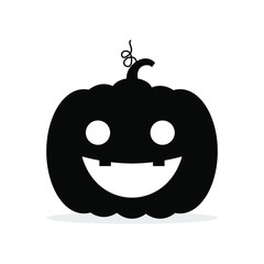 Jack o'lantern. Happy Halloween icon. Jack o'lantern silhouette. Happy Halloween icon. Black and white illustration
