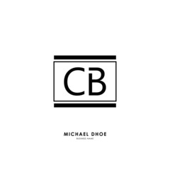 Obraz premium C B CB Initial logo letter with minimalist concept. Vector with scandinavian style logo.