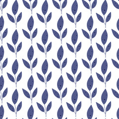 Cartoon hand drawn leaves seamless pattern background.  Design for fabric, wrapping, textile, wallpaper, apparel.