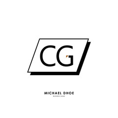 C G CG Initial logo letter with minimalist concept. Vector with scandinavian style logo.