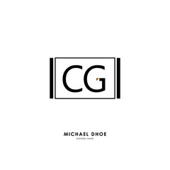 C G CG Initial logo letter with minimalist concept. Vector with scandinavian style logo.