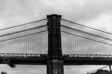 General view of Brooklyn Bridge in New York