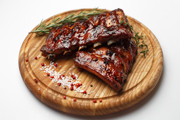 pork ribs on a wooden
