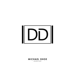 D DD Initial logo letter with minimalist concept. Vector with scandinavian style logo.