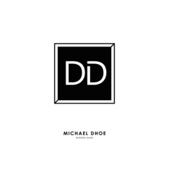 D DD Initial logo letter with minimalist concept. Vector with scandinavian style logo.
