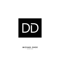D DD Initial logo letter with minimalist concept. Vector with scandinavian style logo.