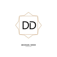 D DD Initial logo letter with minimalist concept. Vector with scandinavian style logo.