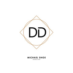 D DD Initial logo letter with minimalist concept. Vector with scandinavian style logo.