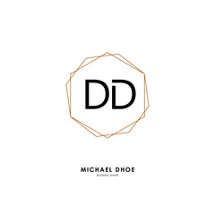 D DD Initial logo letter with minimalist concept. Vector with scandinavian style logo.
