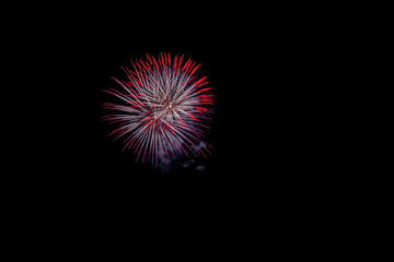 Colorful fireworks in night sky background