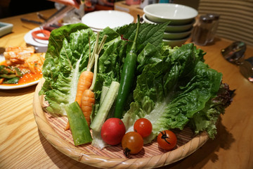 Vegetable on table with food
