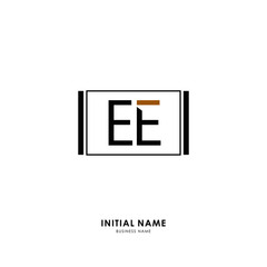 E EE Initial logo letter with minimalist concept. Vector with scandinavian style logo.