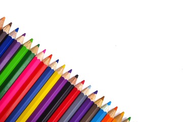 Colored Pencils on a white background.