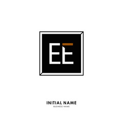 E EE Initial logo letter with minimalist concept. Vector with scandinavian style logo.