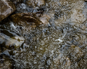 Texture of flowing water. Background image of a mountain river